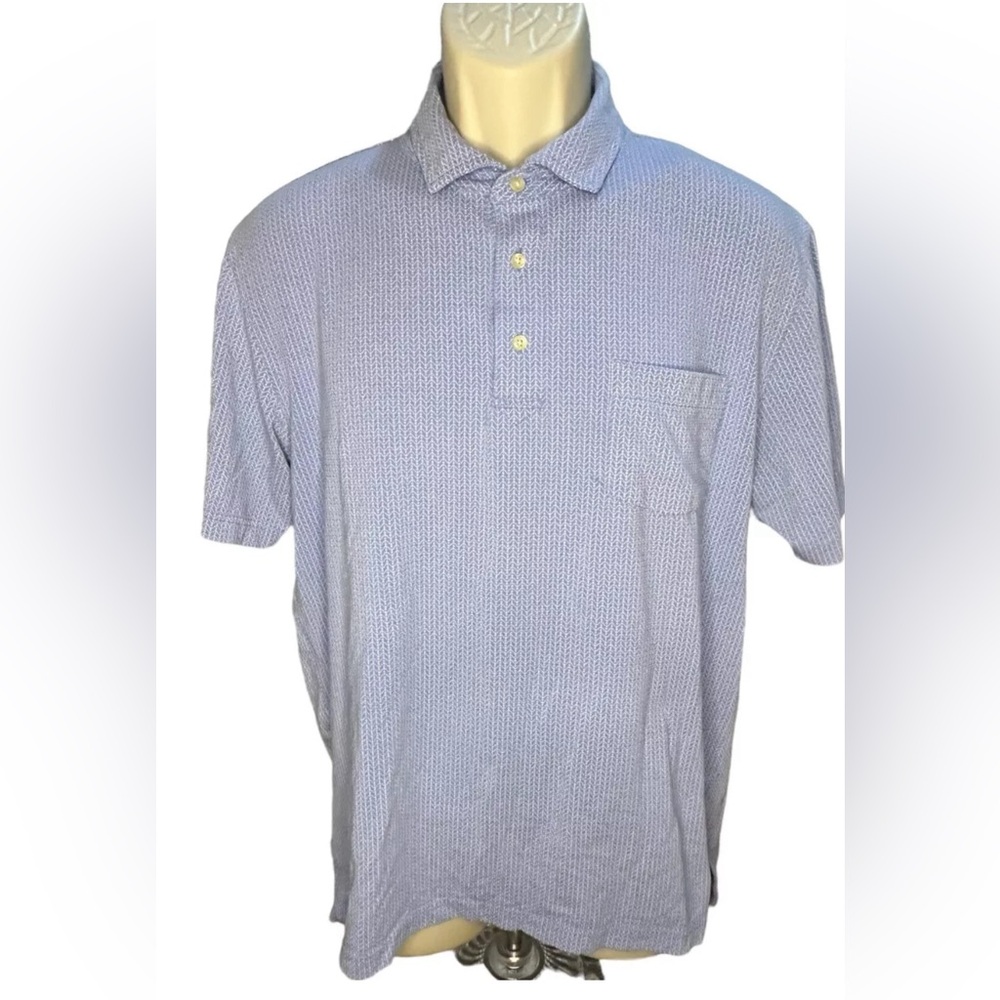 Peter Millar Polo Shirt Mens medium Summer Comfort Blue Pacific Dunes